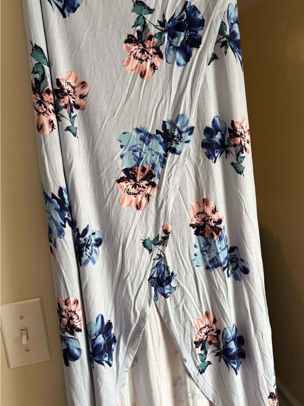 Charlotte Russe Light Blue Floral Maxi Skirt